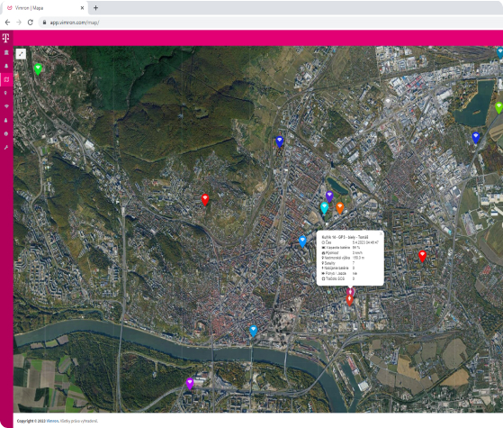 IoT Platforma - Umiestnenie meračov na interaktívnej mape